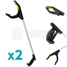 2 X GardenersDream 76cm Litter Picker Rubbish Pick Up Reaching Mobility Tool