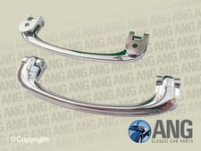 AUSTIN, MORRIS 1100 CHROME INTERIOR DOOR PULL HANDLES x 2 (650306)