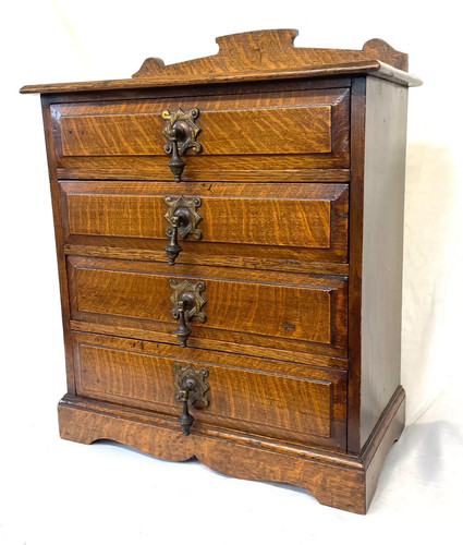 Antique oak table top cabinet - table,