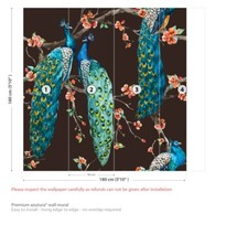 Cherry Blossom Peacocks Wall