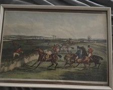 4 Antique Aquatints By Edward Duncan Etched & Drawn by Henry T Alken-Hunt Scenes