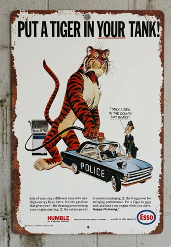 Esso metal sign - metal, "put