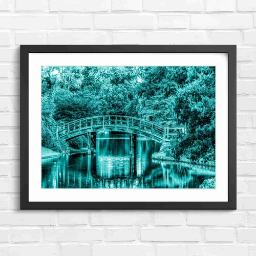 Arched wooden bridge garden - arched,
