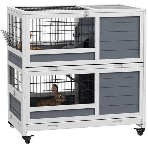 Pawhut rabbit hutch indoor - pawhut, hutch,