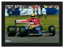 AYRTON SENNA NIGEL MANSELL SIGNED LIFT PHOTO PRINTED AUTOGRAPH FORMULA ONE F1