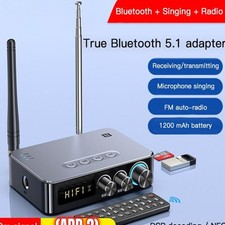 2 in 1  Bluetooth 5.1 Audio Adapter Transmitter Receiver Wireless Adapter AUX UK