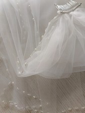 Bridal Veil 1 Tier Beaded