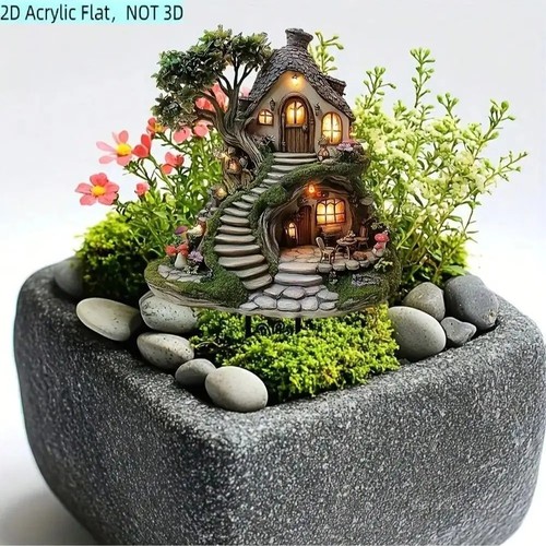 Treehouse garden statue - treehouse, mini
