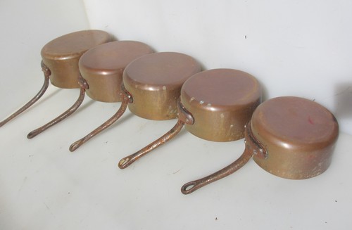 Victorian copper pan set - victorian,