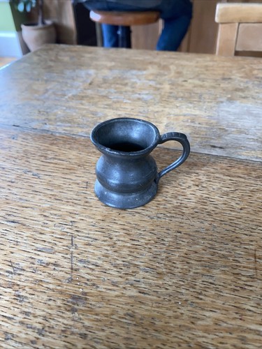 Antique pewter drink measure - antique,