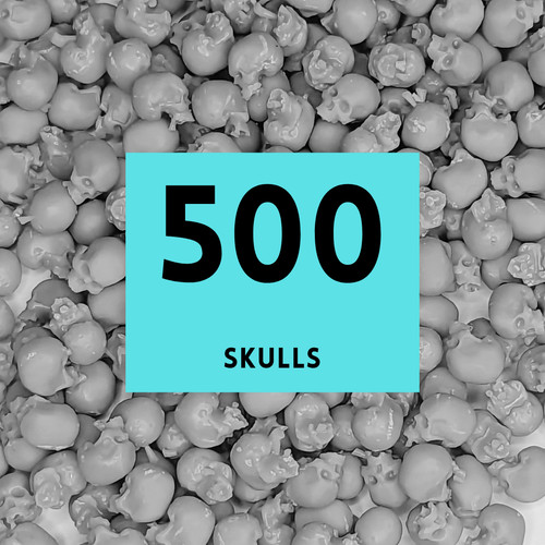 500x resin printed skulls - 3d,
