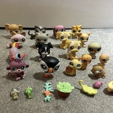 Vintage Littlest Pet Shop Bundle Job Lot x 18 & Accessories Dogs Cats Birds Mix