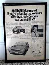 Framed original Classic Car Ad for Broadspeed tuning from 1971
