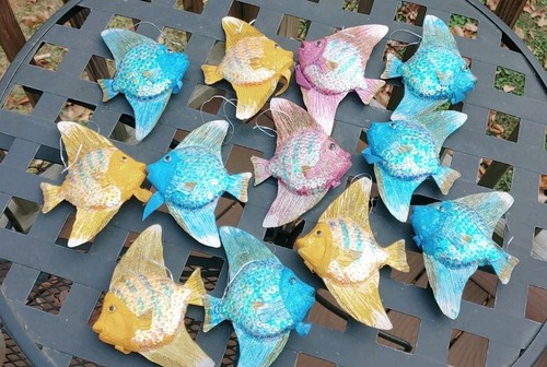 Vintage paper mache - , tropical