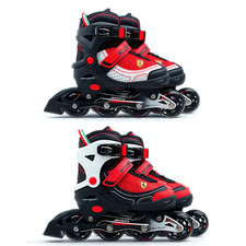Official Ferrari Inline Roller Skates Adjustable Sizes UK 12 jr to 7 Adult FK11