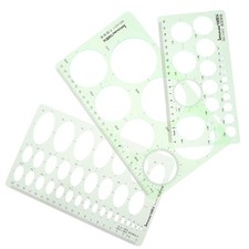  3 Pcs Plastic Geometric Measurement Drawing Tools Règle À Mesurer