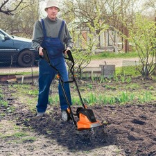 1500W Electric Tiller Garden Soil Cultivator Rotavator W/ Sharp 6 Tiller Blades