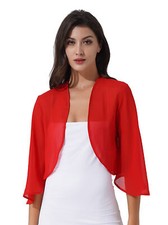 Womens Chiffon Solid Bolero