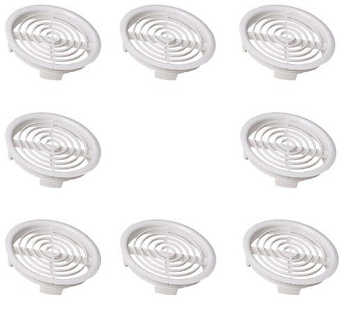 White plastic 70mm round - x,