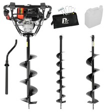 P1 Earth Auger Borer & Soil Post Hole Drill 56cc Petrol Fence Tree Drills Digger