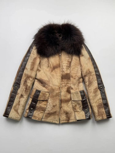 Vintage faded sheepskin jacket - faded,