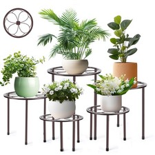 5 Pack Metal Plant Stand, Anti-Rust Iron Plant Stands for Indoor and Outdoor,...