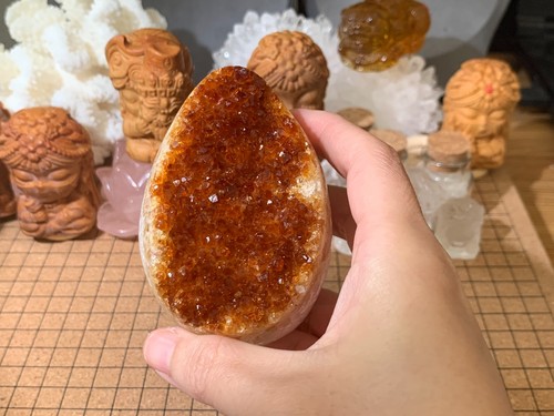Natural citrine geode quartz - citrine,