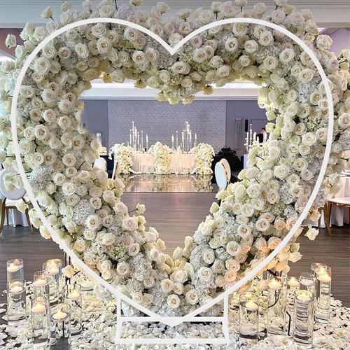 2ft heart shaped - white, metal