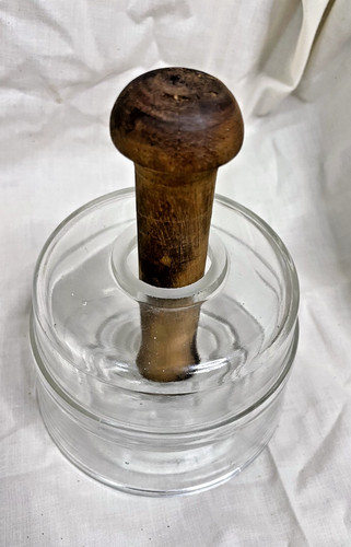 Antique glass butter mold - mold, hard