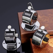 Metal Mechanical Tally People Counter 4 Digit Palm Golf Finger Counting Clicker