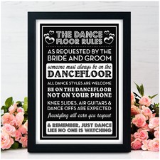 Wedding Dance Floor Rules Signs Rules of the Dancefloor DJ Band Music Chalkboard
