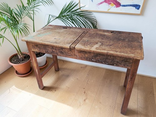 Vintage double school desk - double,