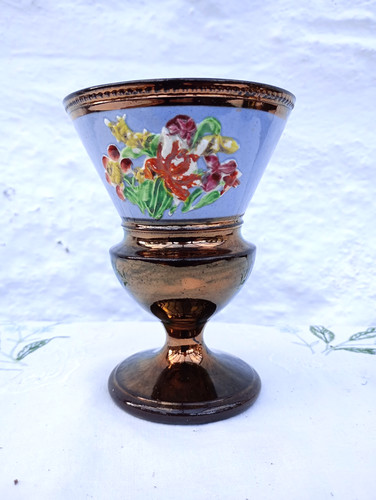 Antique copper lustre goblet - antique,