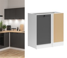 Kitchen Base Corner Unit 1000mm Right Door 1m Cabinet Shaker Dark Grey Junona