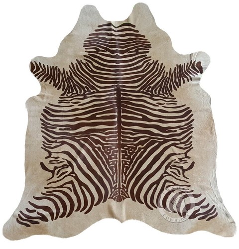 Real cowhide rug printed zebra - cowhide,