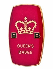 Vintage Old The Boys Brigade 'Queens Badge' Enamel Award Brooch Badge