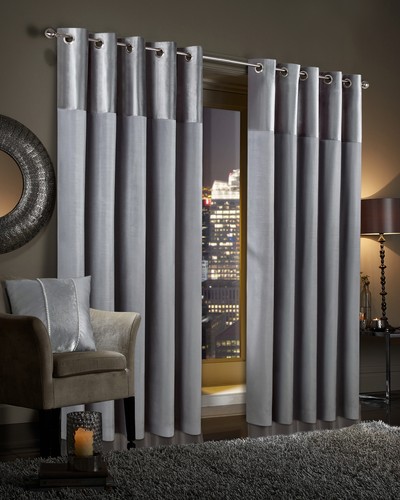 Crushed velvet band curtains - velvet,