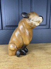 Vintage Wooden pig Ornament, Retro Hand Carved Pig Figurine