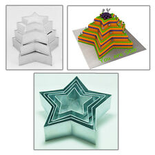 4 TIER HEAVY DUTY STAR BIRTHDAY ANNIVERSARY WEDDING CAKE TINS 6"  8" 10" 12"