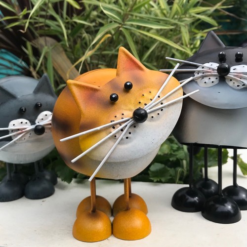 Metal cat ornament - metal,