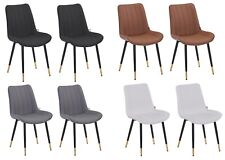 2 x PU Leather Accent Padded Cushioned Dining Living Room Study Chair Seat