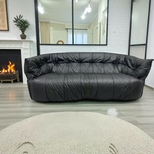 Leather Mid century Vintage Brigantin three seater sofa By Ligne Roset 1980