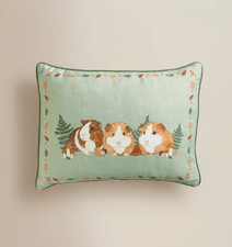 George Asda Guinea Pig Print Cushion 35x45cm Green , cover and filling