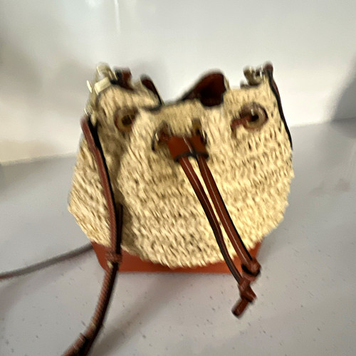 Beige brown straw faux - m&s,