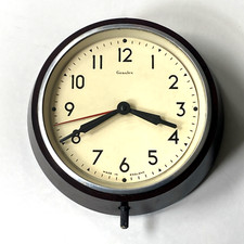 Genalex Brown Bakelite Electric Wall Clock - Working