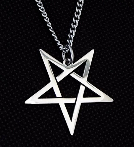 Steel open inverted pentagram - steel,