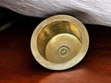 Hammered Unlacquered Brass Round Bar Sink including drain ,Handcrafted Brass