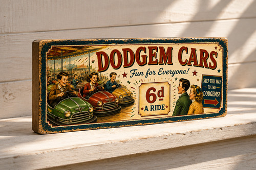 Dodgem cars vintage style - vintage,