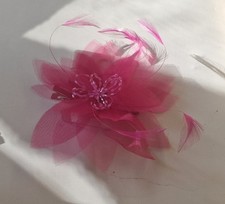 Pink Feather Fascinator •