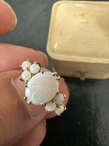 Boxed vintage gold opal - vintage, 9k